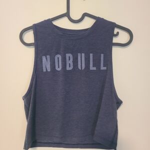 NOBULL Women’s Navy Logo Cropped Muscle Tank